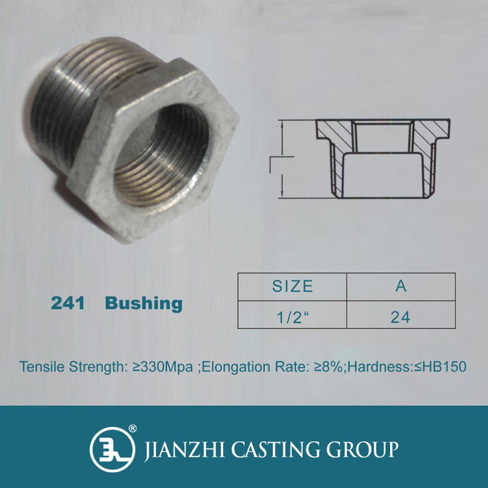 Malleable iron bushing — reducing bushing for pipe size transitions BS EN 10242