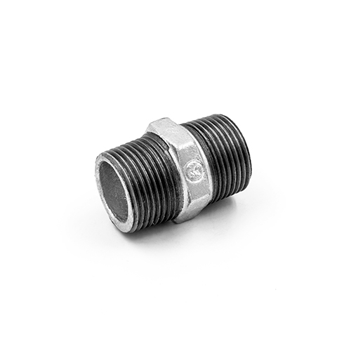 Malleable iron hex nipple — double threaded nipple for pipe extensions BS EN 10242